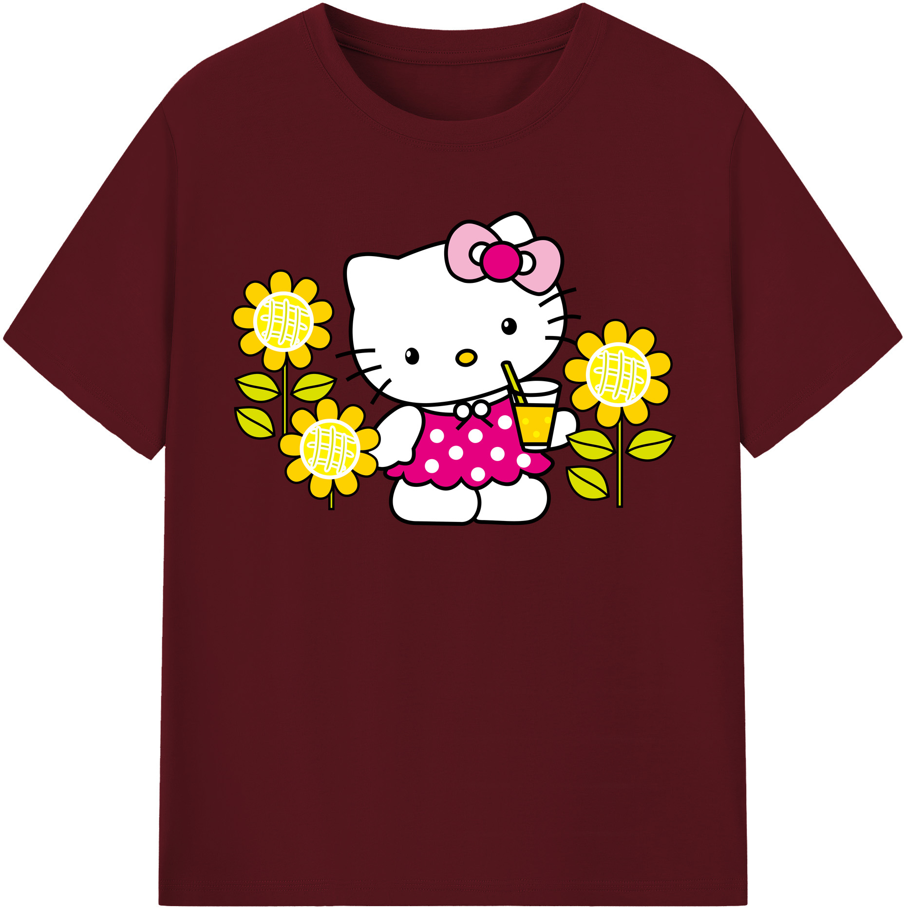 （画像用） Hello Kitty ハローキティ 綿100％半袖Tシャツ（フロントプリント）